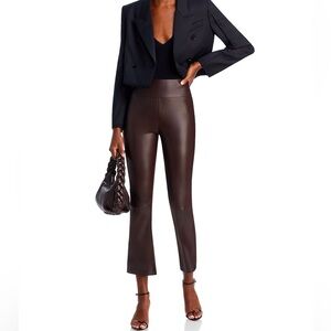 Aqua High Rise Cropped Faux Leather Pants